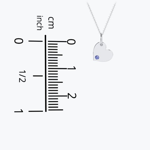 Engravable 5 Sideways Hearts Necklace with Birthstone – 9kt Yellow Gold with Blue Topaz, Amethyst, Pink Tourmaline, Ruby, and Opal