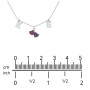Initials Necklace with Double Heart Gemstones