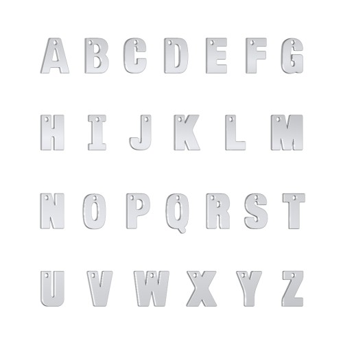 Initials Necklace with Gemstone Key Charm – Sterling Silver with Cubic Zirconia