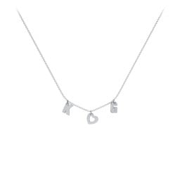 Modern Heart Initial Necklace