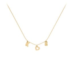 Modern Heart Initial Necklace