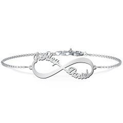 Infinite Love Name Bracelet – Sterling Silver