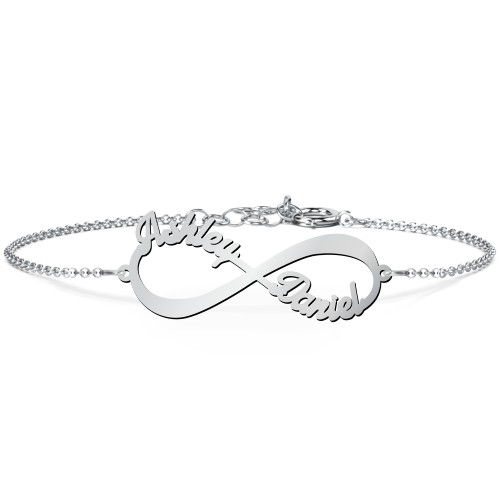 Infinite Love Name Bracelet – Sterling Silver