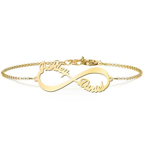 Infinite Love Name Bracelet – 9kt Yellow Gold