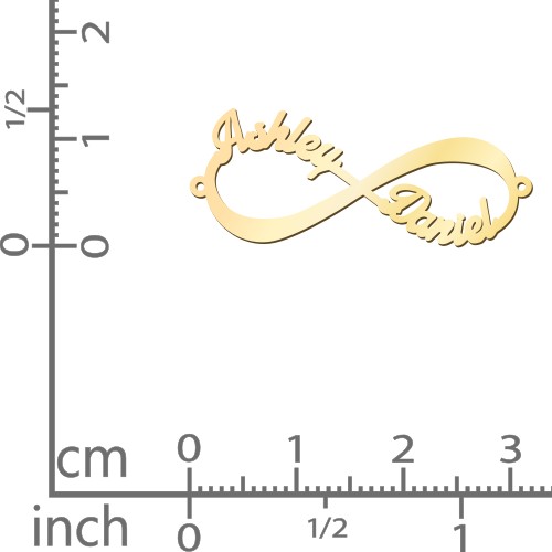 Infinite Love Name Bracelet – 9kt Yellow Gold