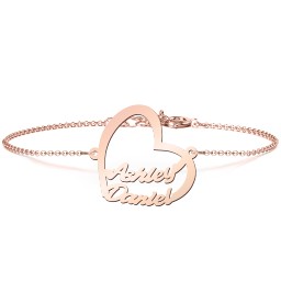 Written With Love Name Bracelet in 9K Solid Rose Gold