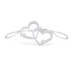 Interlocked in Love Name Bracelet in 925 Sterling Silver