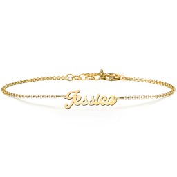 The Glamorous Name Bracelet in 9K Solid Yellow Gold