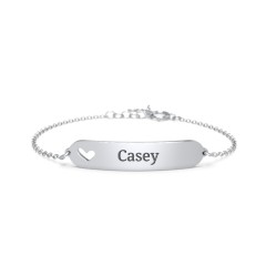 Kids and Baby Engravable Bracelet with Heart – Sterling Silver
