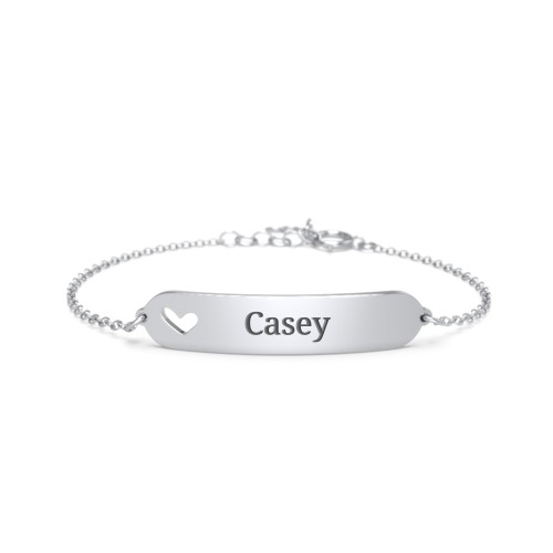 Kids and Baby Engravable Bracelet with Heart – Sterling Silver