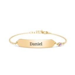 Kids and Baby Engravable Bracelet with Birthstone