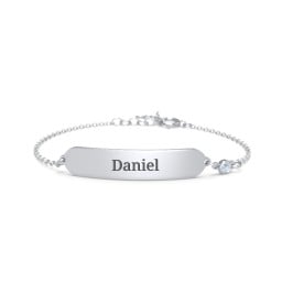 Kids and Baby Engravable Bracelet with Birthstone