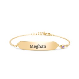 Kids and Baby Engravable Bracelet with Birthstone