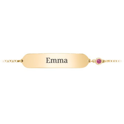 Kids and Baby Engravable Bracelet with Birthstone