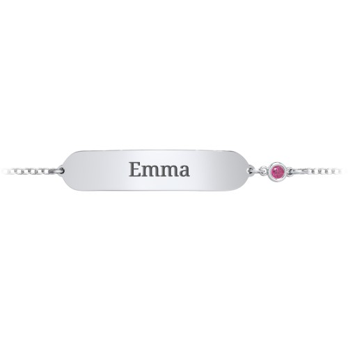 Kids and Baby Engravable Bracelet with Birthstone