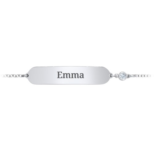 Kids and Baby Engravable Bracelet with Birthstone