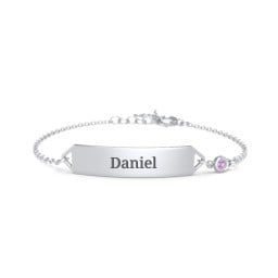 Kids and Baby Engravable Bracelet with Birthstone
