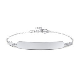 Engravable Bracelet with Heart and Star Charms