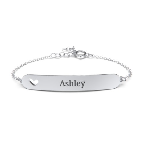 Engravable Bracelet with Heart – Sterling Silver