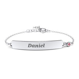 Engravable Classic Bracelet with Birthstone