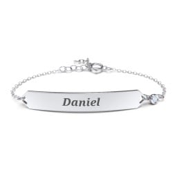 Engravable Classic Bracelet with Birthstone