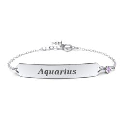Engravable Classic Bracelet with Birthstone