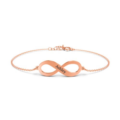 Engravable Infinity Bracelet – 9kt Rose Gold