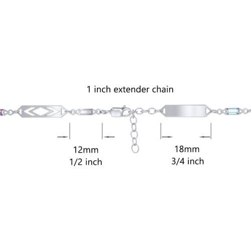 Engravable Family Bracelet with Baguette Birthstones (1-5 Stones)