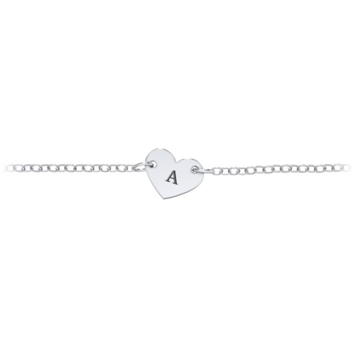 Engravable Heart Bracelet – Sterling Silver