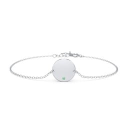 Engravable Disc Bracelet with Accent Stone