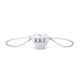 Engravable Heart Sorority Bracelet
