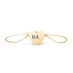 Engravable Heart Sorority Bracelet in 18K Gold Plated Silver