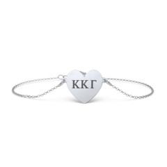 Engravable Heart Sorority Bracelet – Sterling Silver