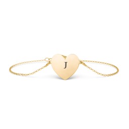 Engravable Heart Bracelet in 18K Gold Plated Silver