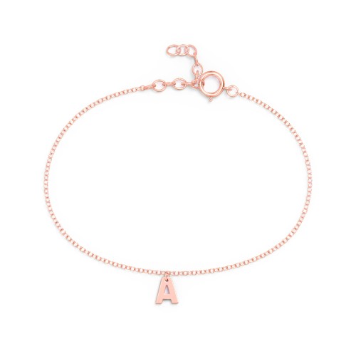 Initial Bracelet with 1 Letter - Modern – 9kt Rose Gold