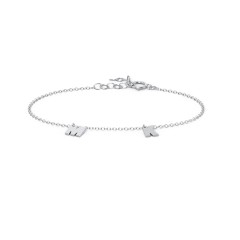 Initial Bracelet with 2 Letters - Modern – Sterling Silver