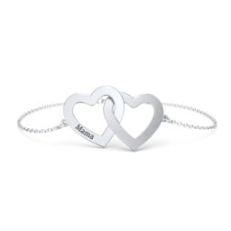 Engravable Interlocking Hearts Bracelet
