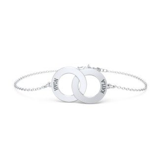 Engravable Interlocking Circles Bracelet