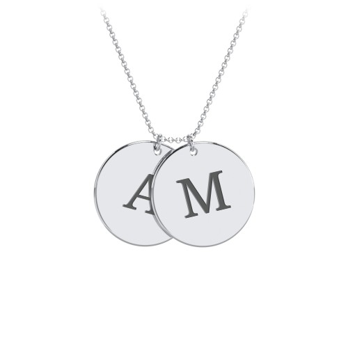 Engravable 2 Disc Pendant – Sterling Silver