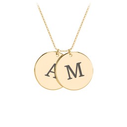 Engravable 2 Disc Pendant in 9K Solid Yellow Gold