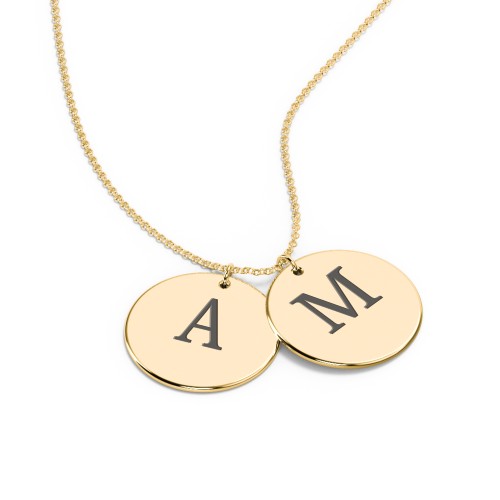 Engravable 2 Disc Pendant – 9kt Yellow Gold