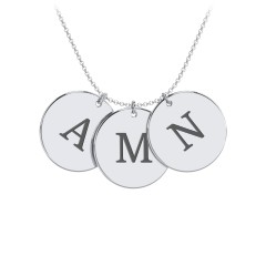 Engravable 3 Disc Pendant – Sterling Silver