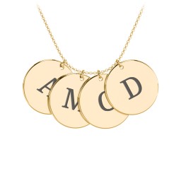 Engravable 4 Disc Pendant in 9K Solid Yellow Gold