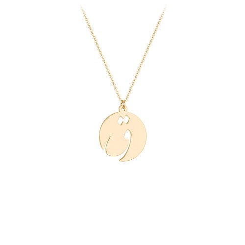 Arabic and Farsi Initial Disc Necklace – 18K Gold Plated Silver