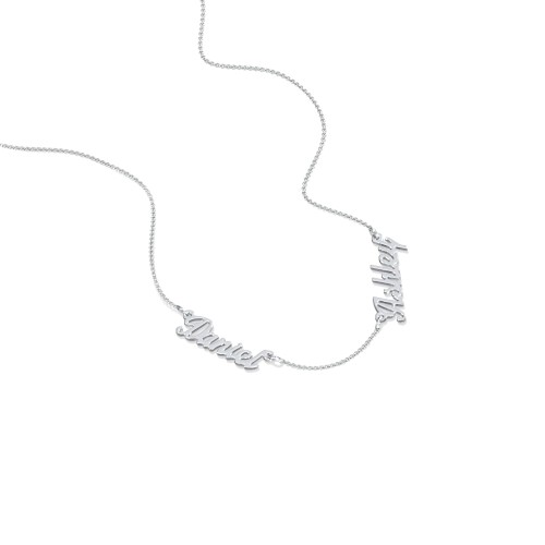 Dainty Personalised Two Name Necklace – Sterling Silver