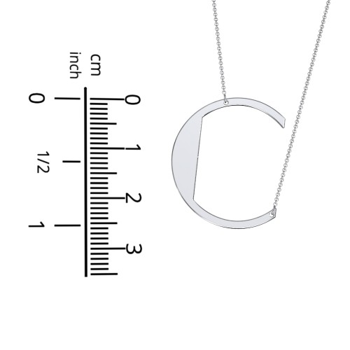 Engravable Asymmetrical Initial Necklace - C – Sterling Silver