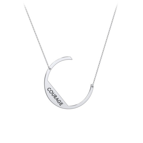 Engravable Asymmetrical Initial Necklace - C – Sterling Silver