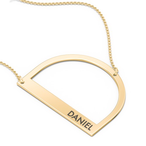 Engravable Asymmetrical Initial Necklace - D – 18K Gold Plated Silver