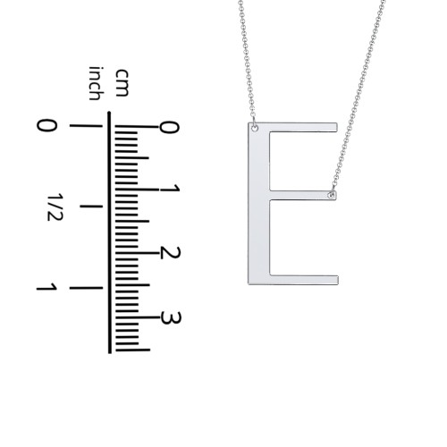 Engravable Asymmetrical Initial Necklace - E – Sterling Silver