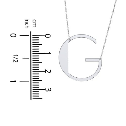 Engravable Asymmetrical Initial Necklace - G